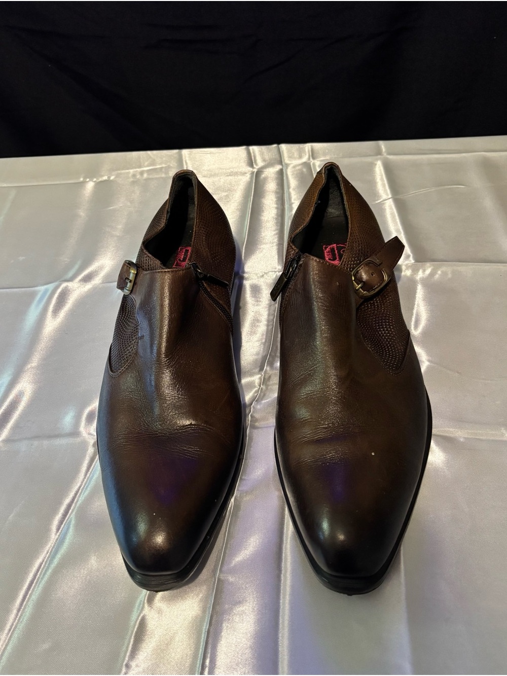 Men's Brown Leather Single Monk Strap Derby Shoes